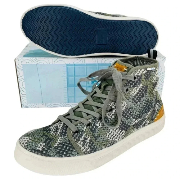 Toms Mens Sneaker 8M Trvl Lite Dusty Flecktarn Camo High Top - Picture 10 of 11